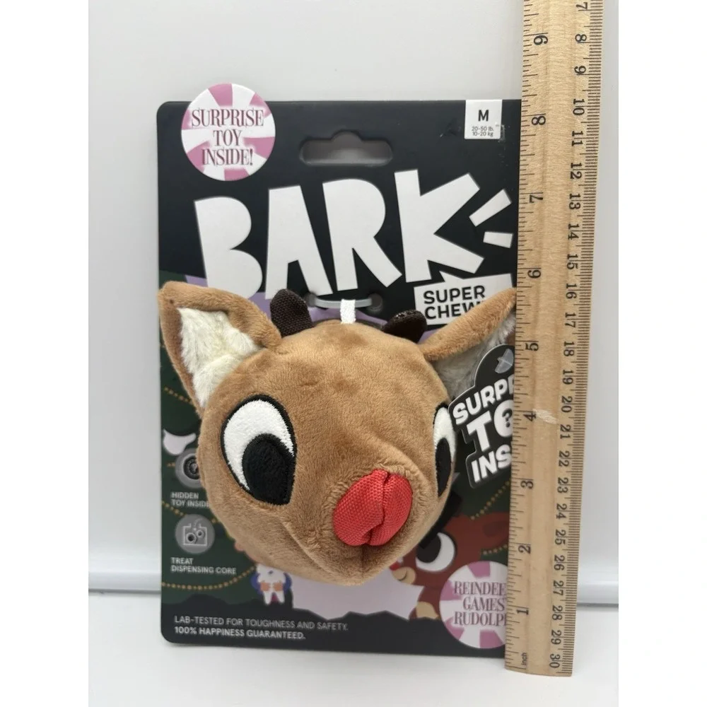 Bark Box  Super Chewer Reindeer Games Rudolph Dog Toy NEW w TAG Large 50+ Pounds